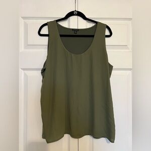 Ann Taylor Mixed Media Tank Top, XL Green